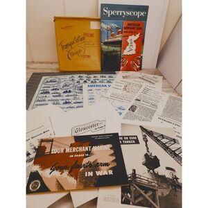 Vintage American Merchant Ships‎ Ephemera Lot Sperryscope Transportation 1954